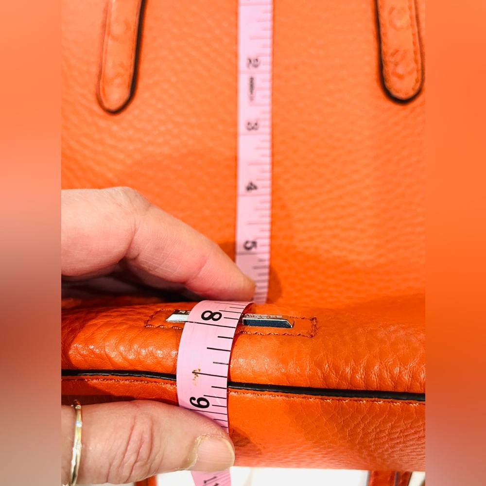 Rebecca Minkoff Mini Unlined Ladies Small Leather Tote Handbag, Mandarin Orange. - Picture 5 of 12